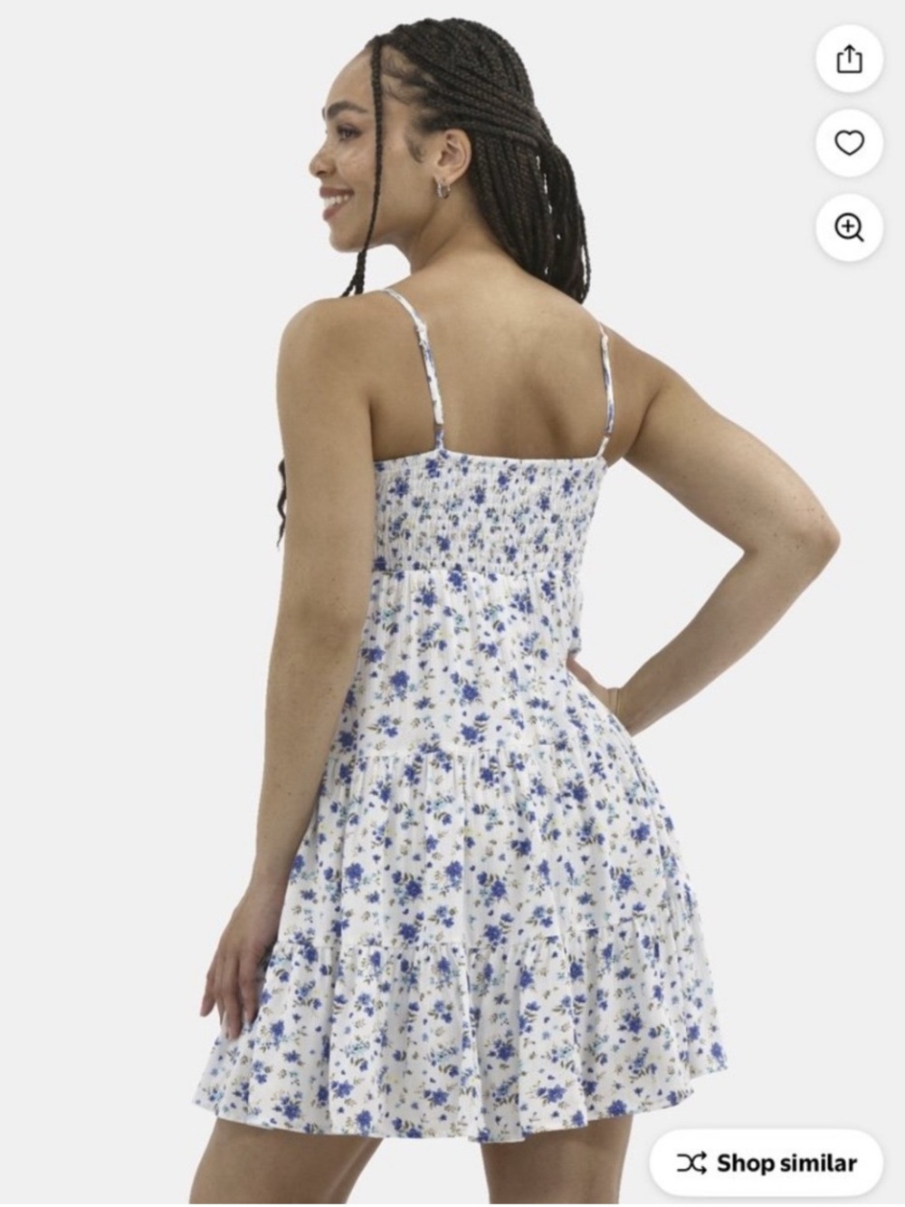 Floral Tiered Sundress - Blue Floral size XL - Picture 3 of 6